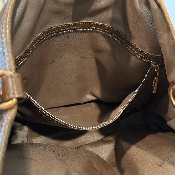Tod's G-Bag Sacca Grande Brown Leather Tote Shoulder Bag with Dustbag - Picture 11 of 13